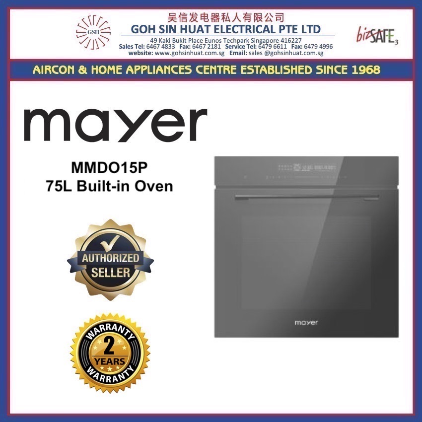 Mayer 75L Built-In Pyrolytic Oven MMDO15P
