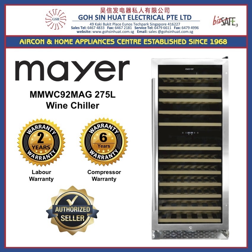 Mayer 92 bottles Dual Temperature Wine Cellar MMWC92MAG