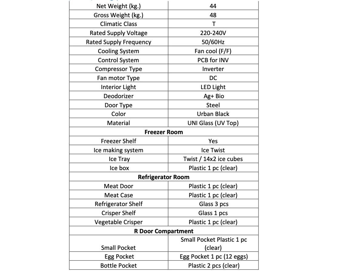 Toshiba Top Mounted Refrigerator 250L GR-B31SU(UK) 