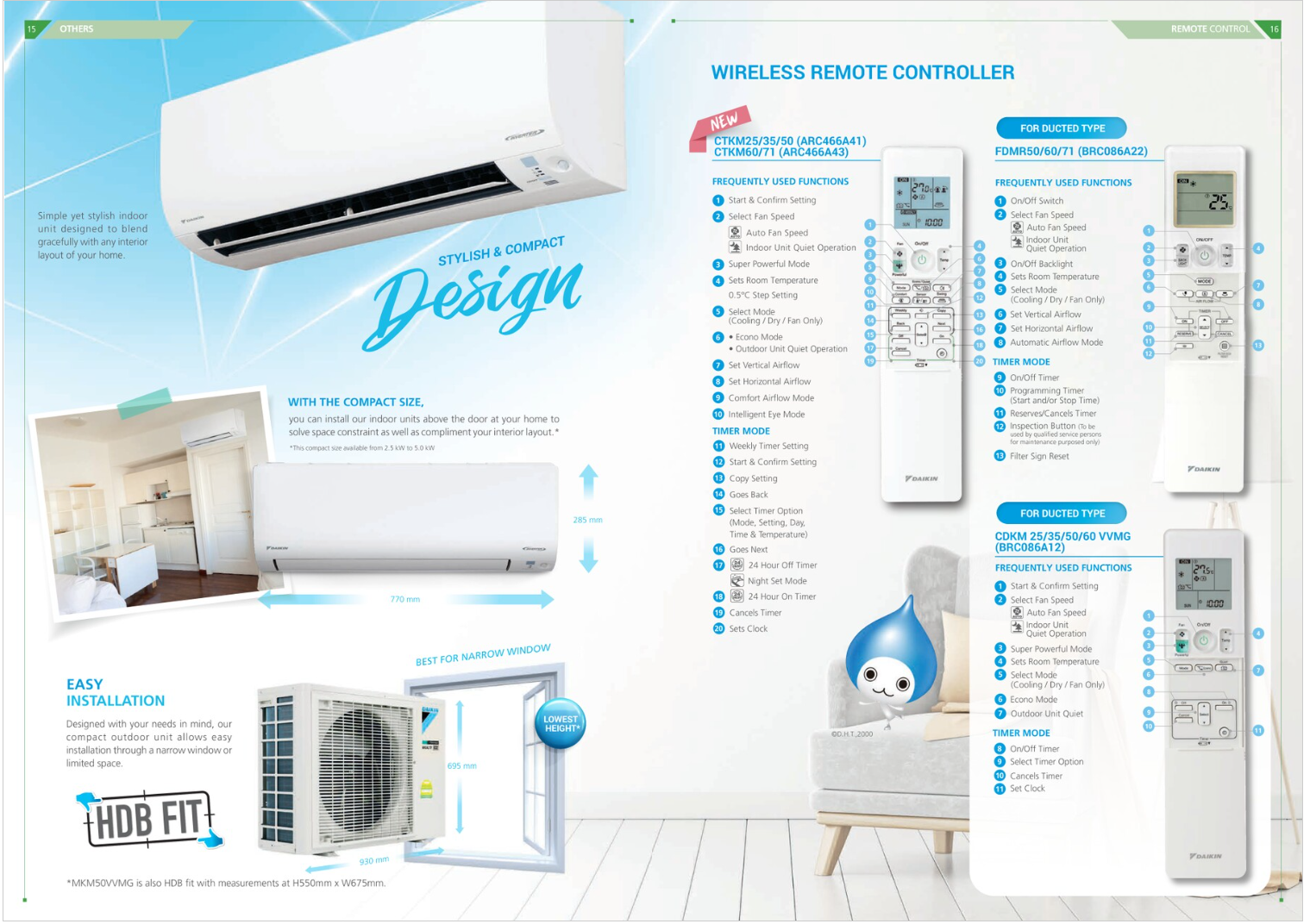 Daikin System 2 AIRCON MKM50VVMG/ 2 X CTKM35VVMG