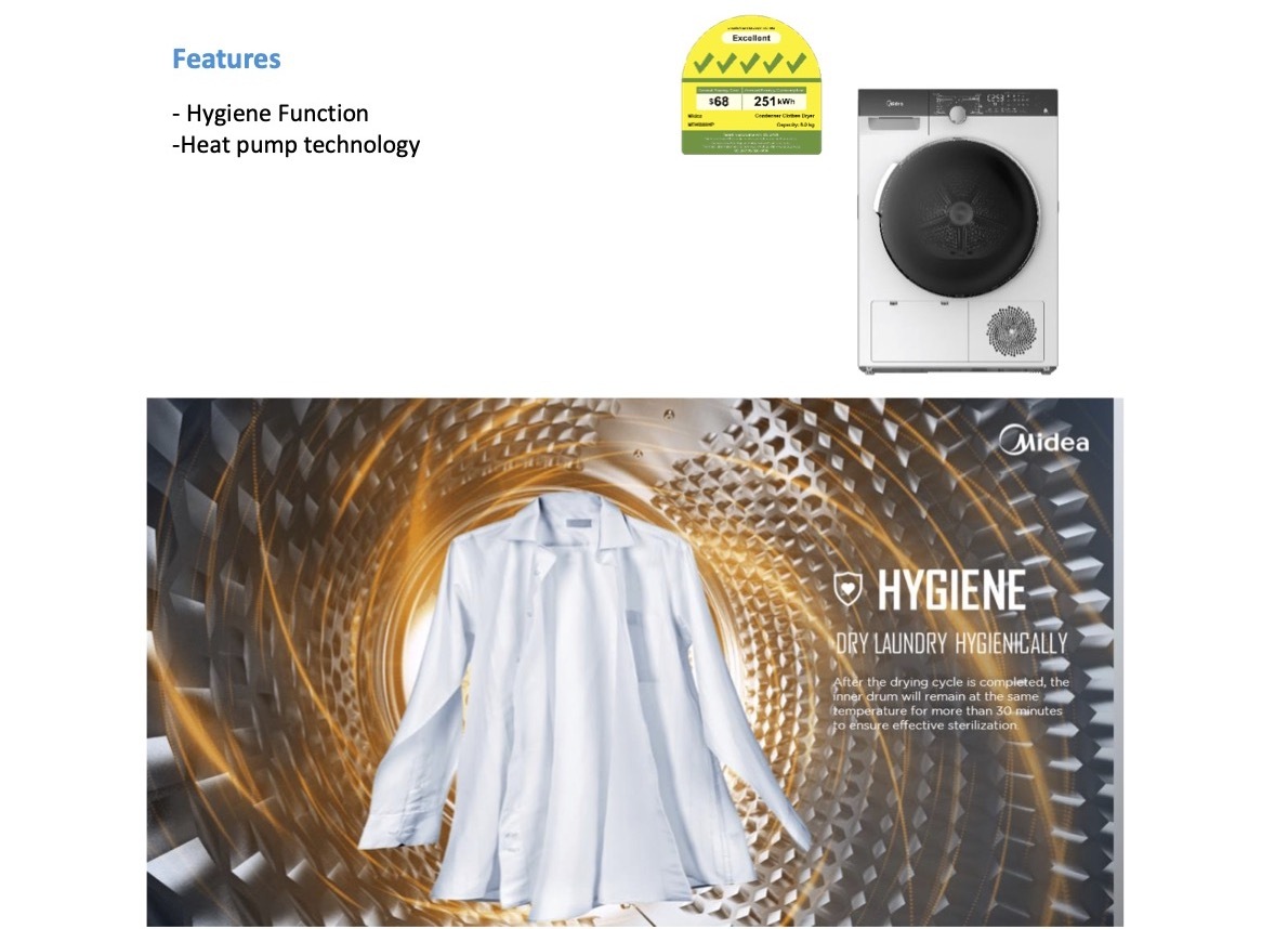 Midea 8Kg Front Load Heat Pump Dryer MDK888HP