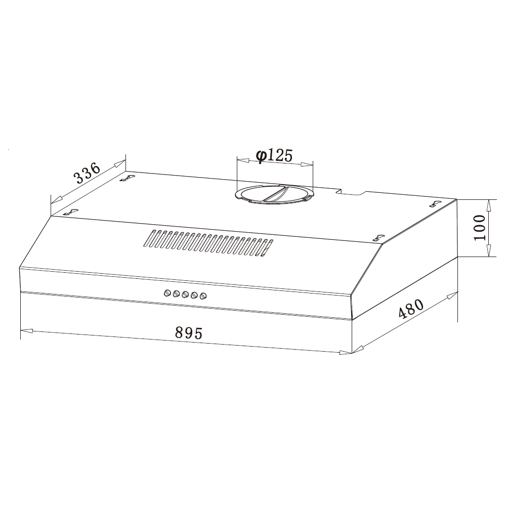 EF 90CM Slimline Cooker Hood EFCH 9103T SS