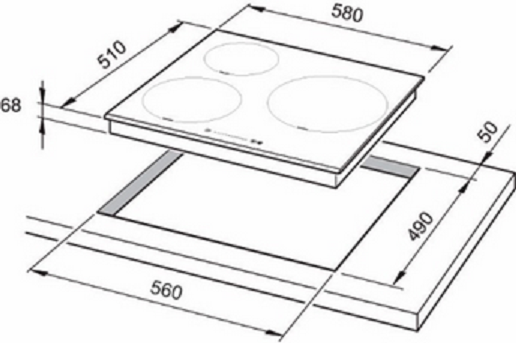 Elba 60cm 3 Zone Induction Hob – EIN 603 XF 