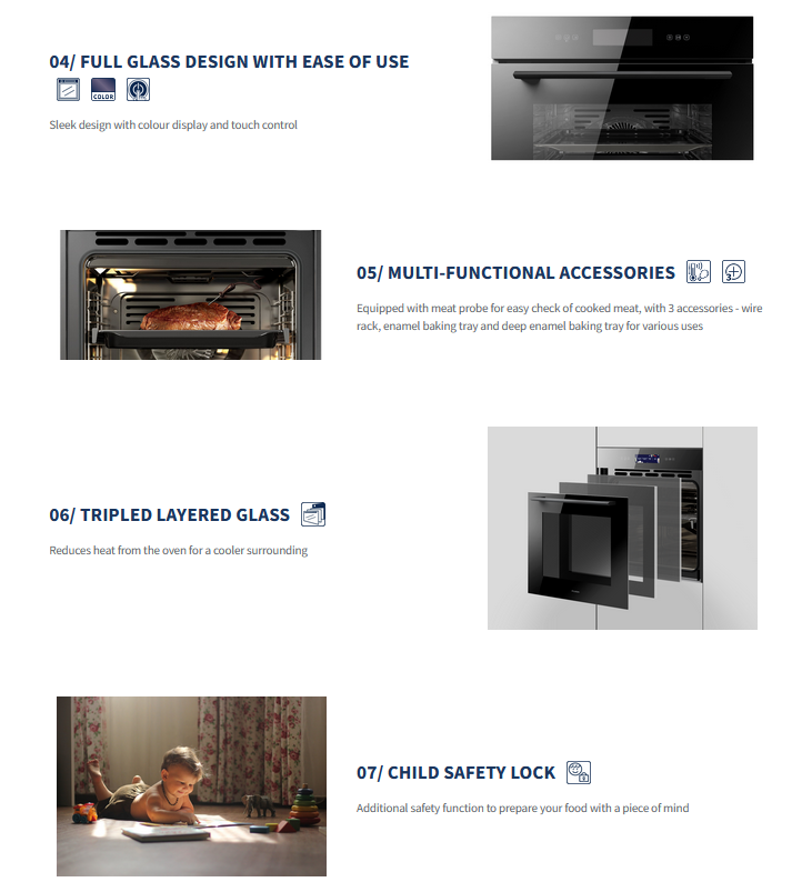 FUJIOH 72L Built-In Oven w/ Telescopic Rails FV-EL63