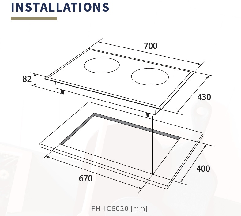 FUJIOH 70cm Hybrid Hob (2-IN-1 Hob) FH-IC6020