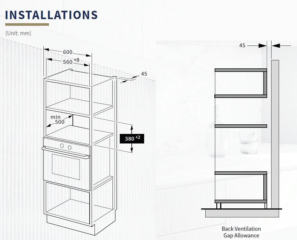 FUJIOH 25L Built-In Microwave w/ Grill FV-MW51 