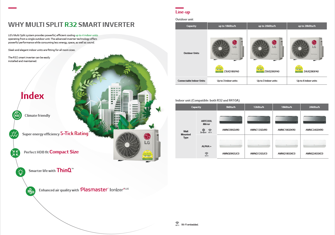 LG System 3 AIRCON Z3UQ26GFA0/ 2 X AMNC09GDJR0 + AMNC12GDJR0