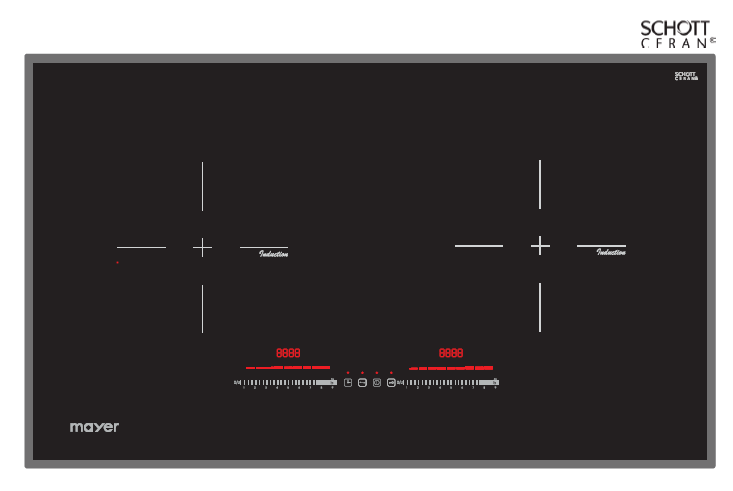 Mayer 75cm 2 Zone Induction Hob with Slider MMIH752CS