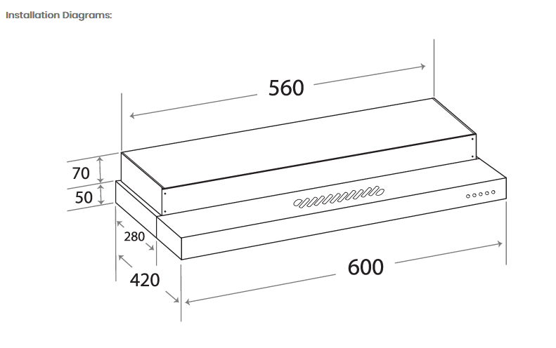 Mayer 60cm Semi-integrated Hood MMSI600HS