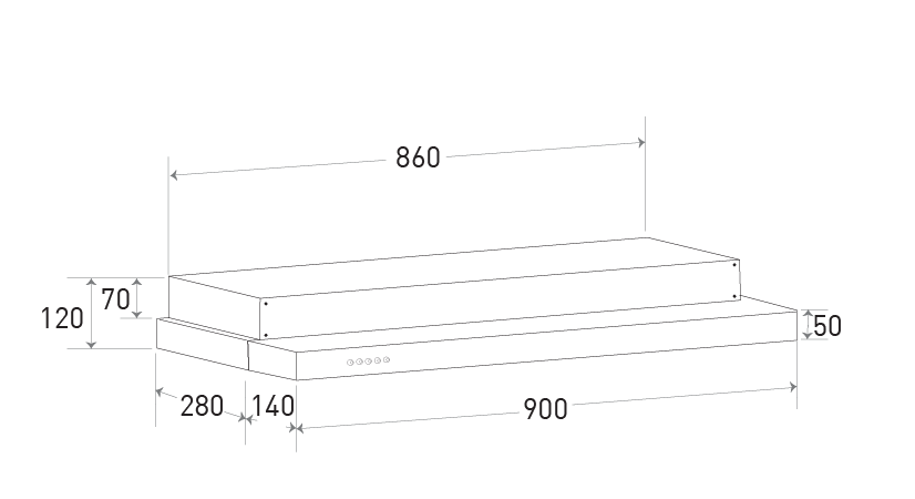 Mayer 90cm Semi-integrated Hood with Oil Tray MMSI903OT