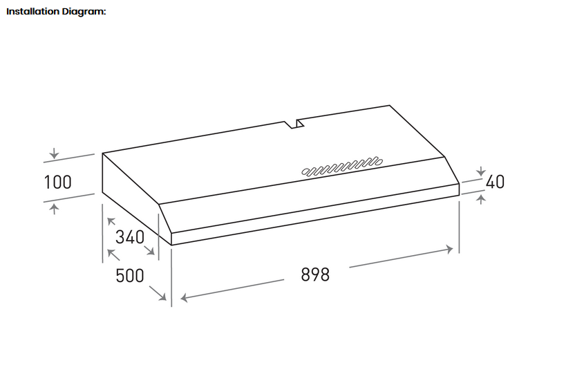 Mayer 90 cm Slimline Hood MMSL902BE