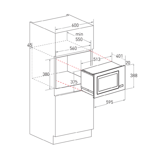 Mayer 25L Built-in Microwave Oven with Grill MMWG30B-RG