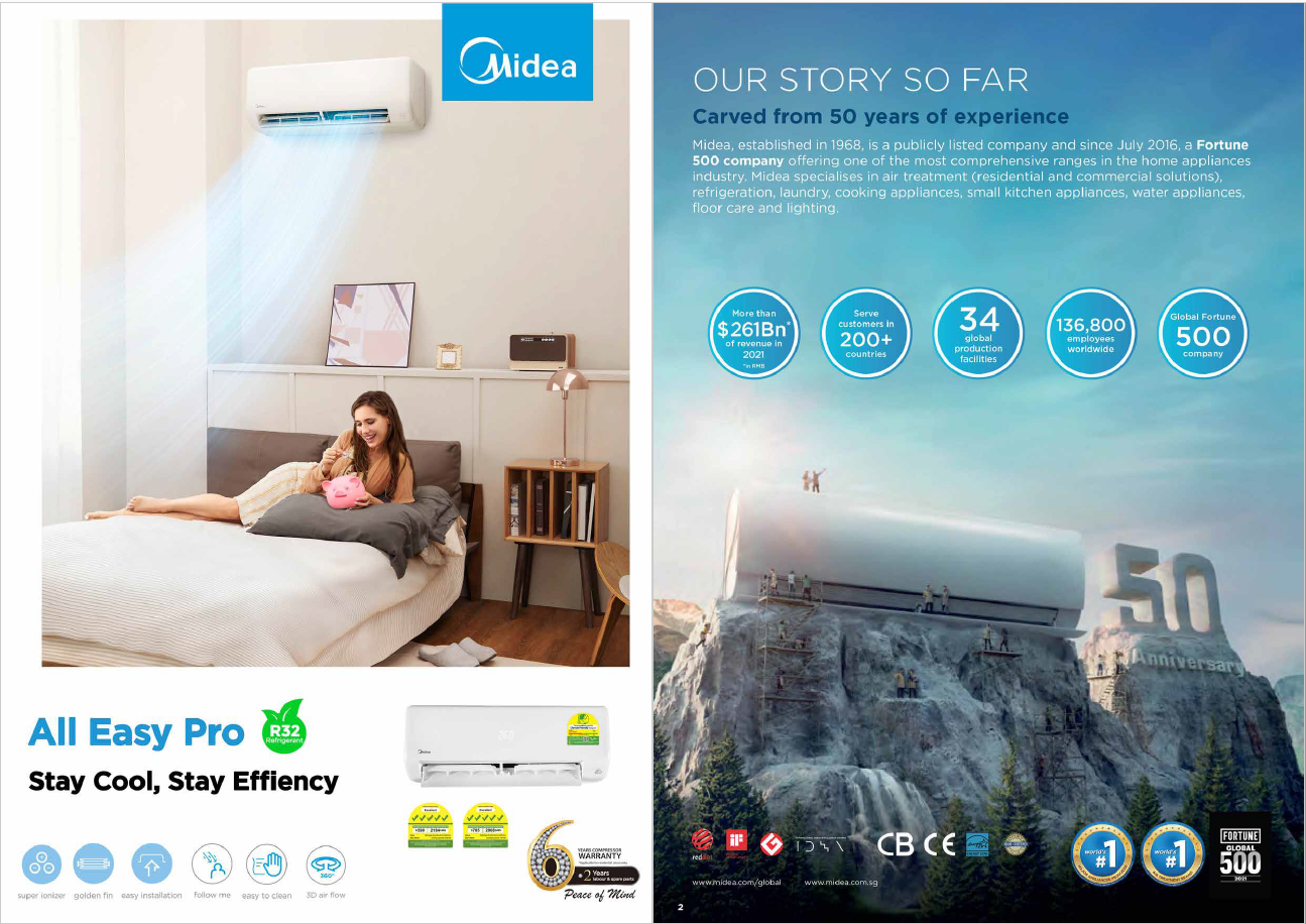 Midea System 4 AIRCON MAE-4M30E / 4 X MSEID09