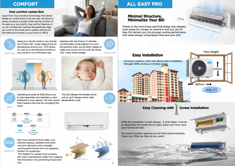 Midea System 3 AIRCON MAE3M25E / 3 X MSEID09