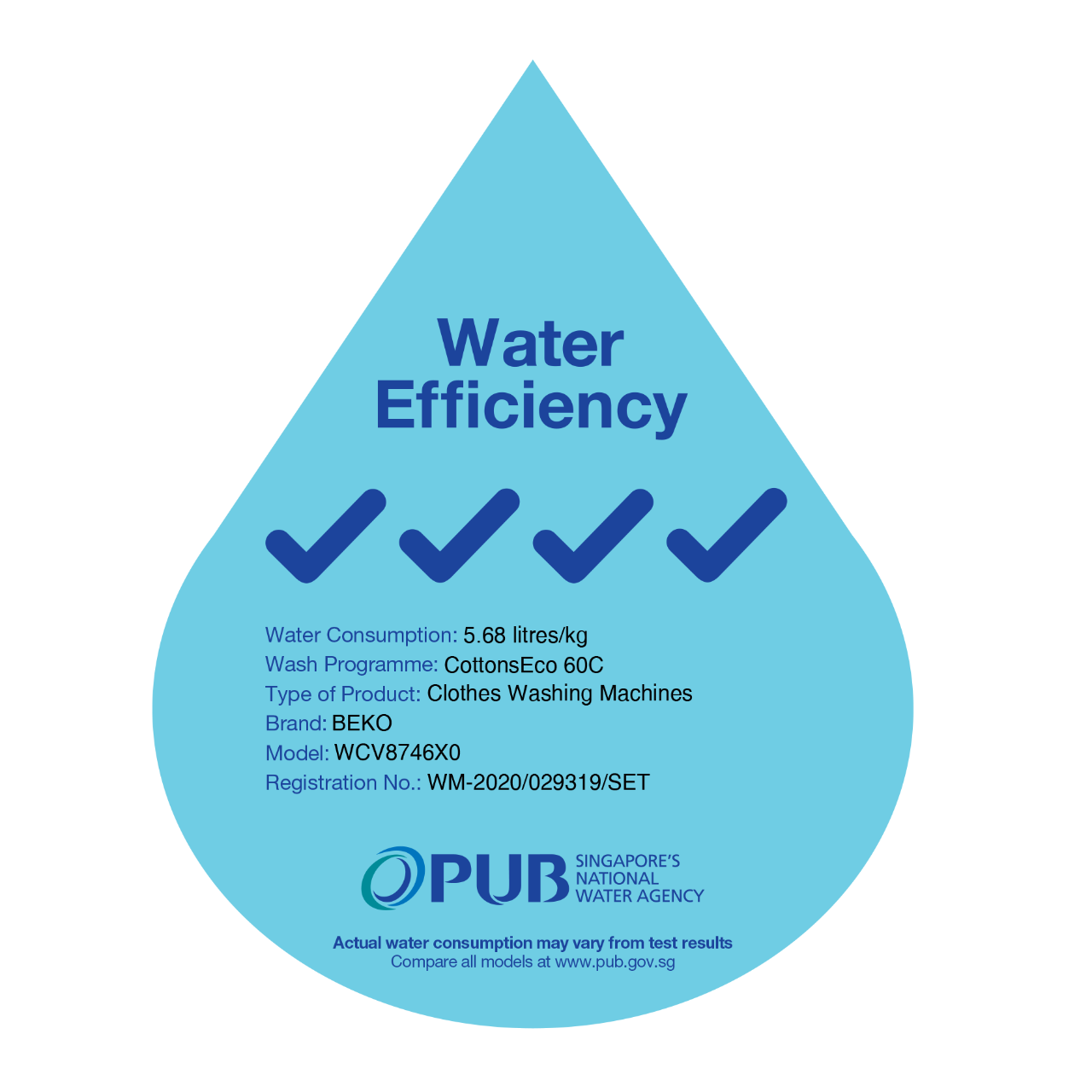 Beko 8Kg Front Load Washing Machine WCV8736XS0