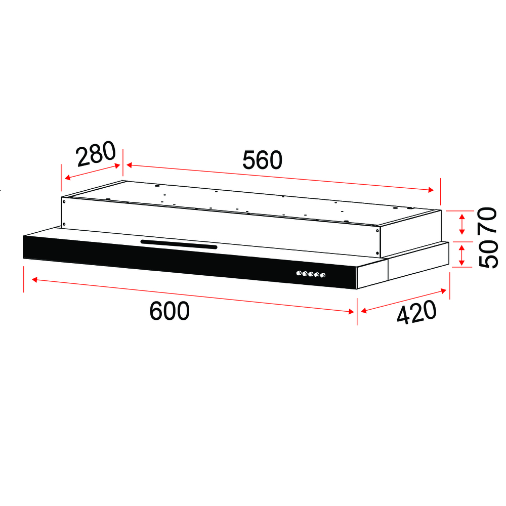 EF 60CM Semi-Integrated Cooker Hood EFCH 6202 HM SS