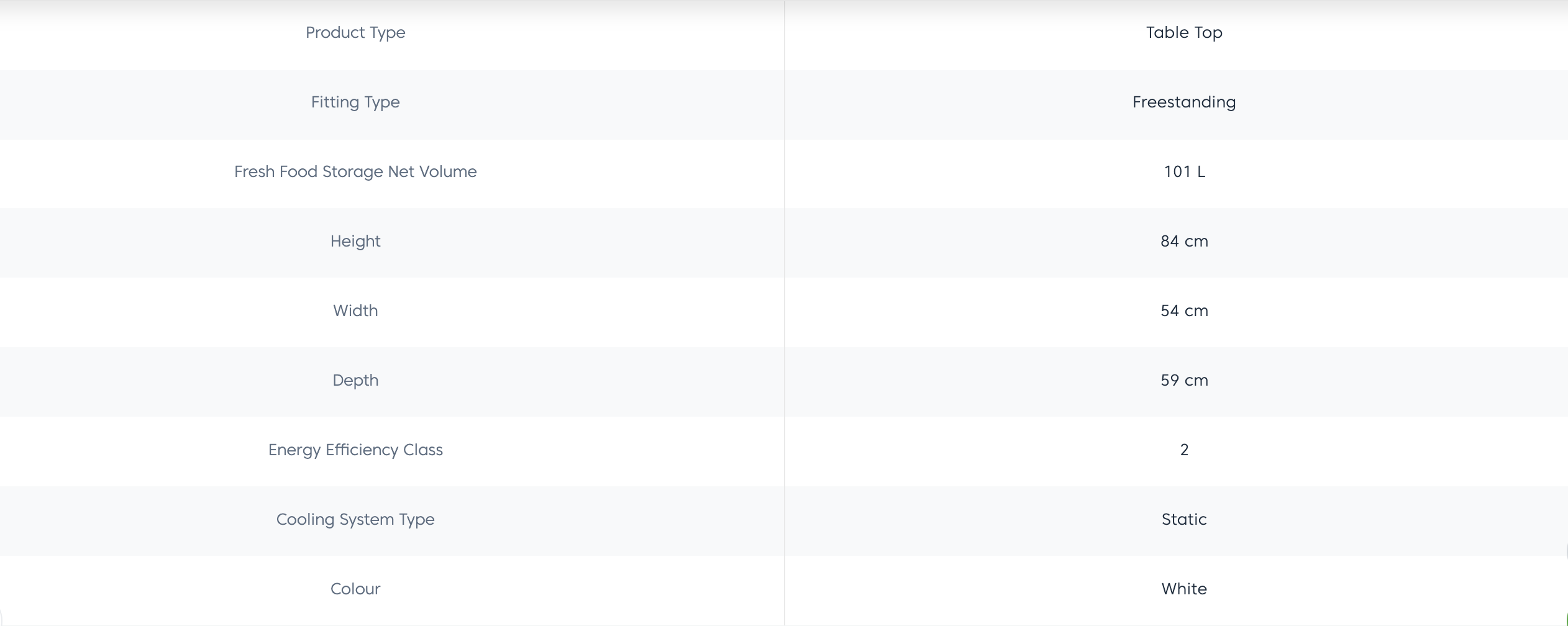 Beko 101L Compact Refrigerator Mini Fridge TSE1283 