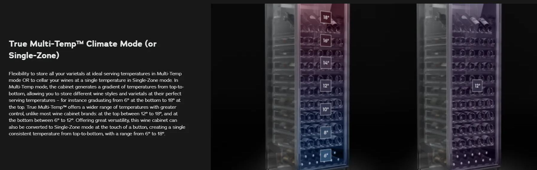 Vintec 198 Bottle Single/Multi-Temp Wine Cellar VWM155SAA-X