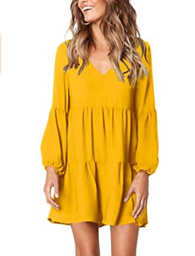 2233 Long Sleeve V-neck Dress Miniskirt Dress for Women White Dress Dresses Dresses for Women Dresses Women