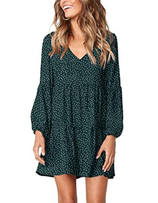 2233 Long Sleeve V-neck Dress Miniskirt Dress for Women White Dress Dresses Dresses for Women Dresses Women