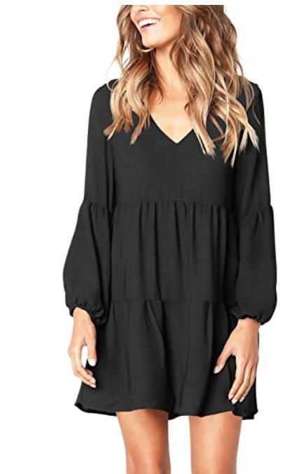 2233 Long Sleeve V-neck Dress Miniskirt Dress for Women White Dress Dresses Dresses for Women Dresses Women