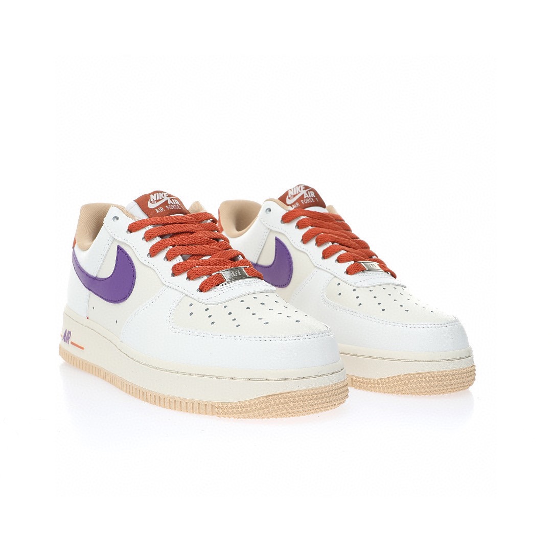 Nike Air Force 1 “皮革白米舊橘紫”