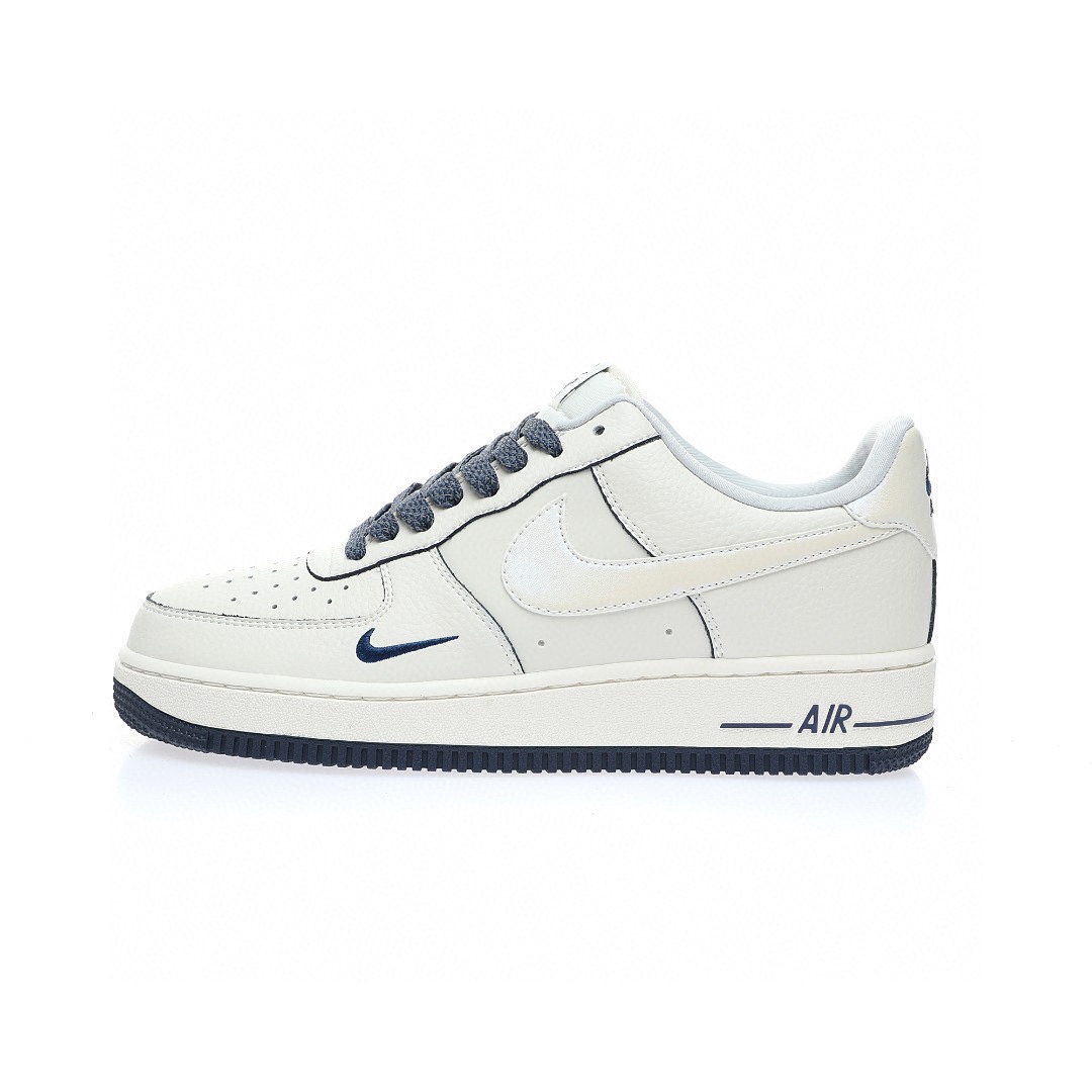 Nike Air Force 1 “皮革米白暗夜藍小鉤”