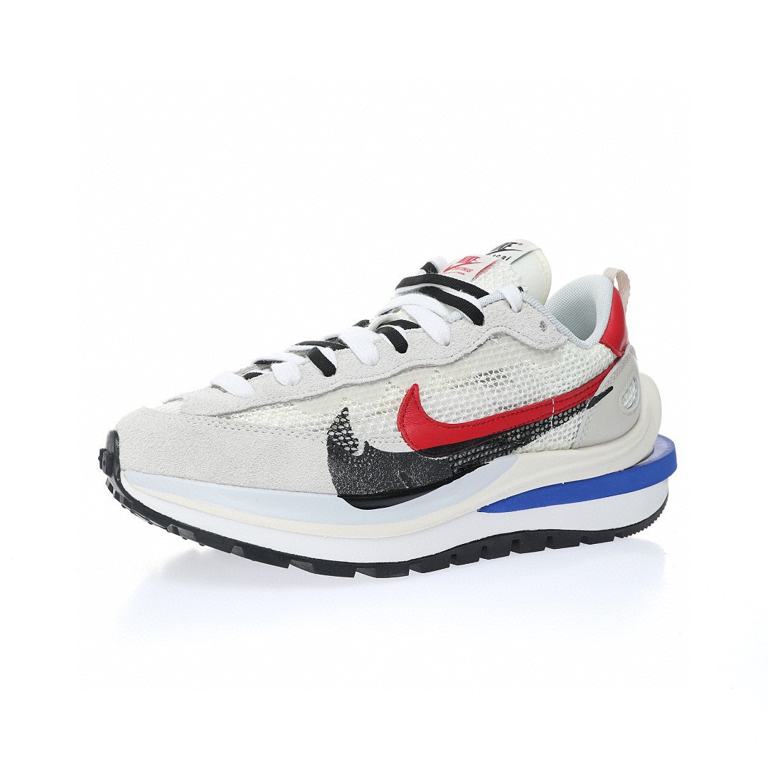 Sacai x Nike VaporWaffle 3.0"Royal Fuchsia"系列改良馬拉松變形解構前衛設計五層底休閒運動慢跑鞋「透吸淺灰黑紅寶藍大重疊雙鈎子」