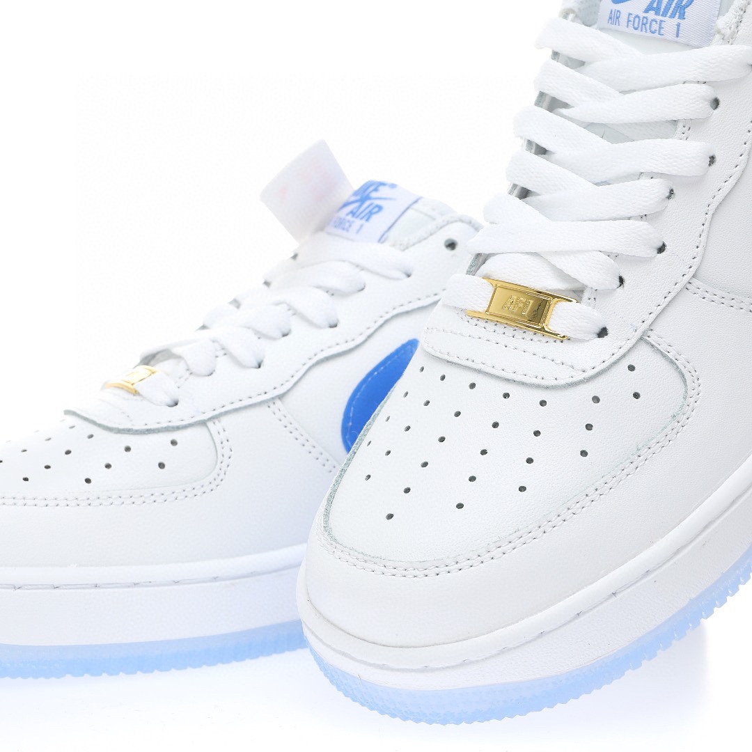 Nike By You Air Force 1 皮革白冰藍漸變鈎子」