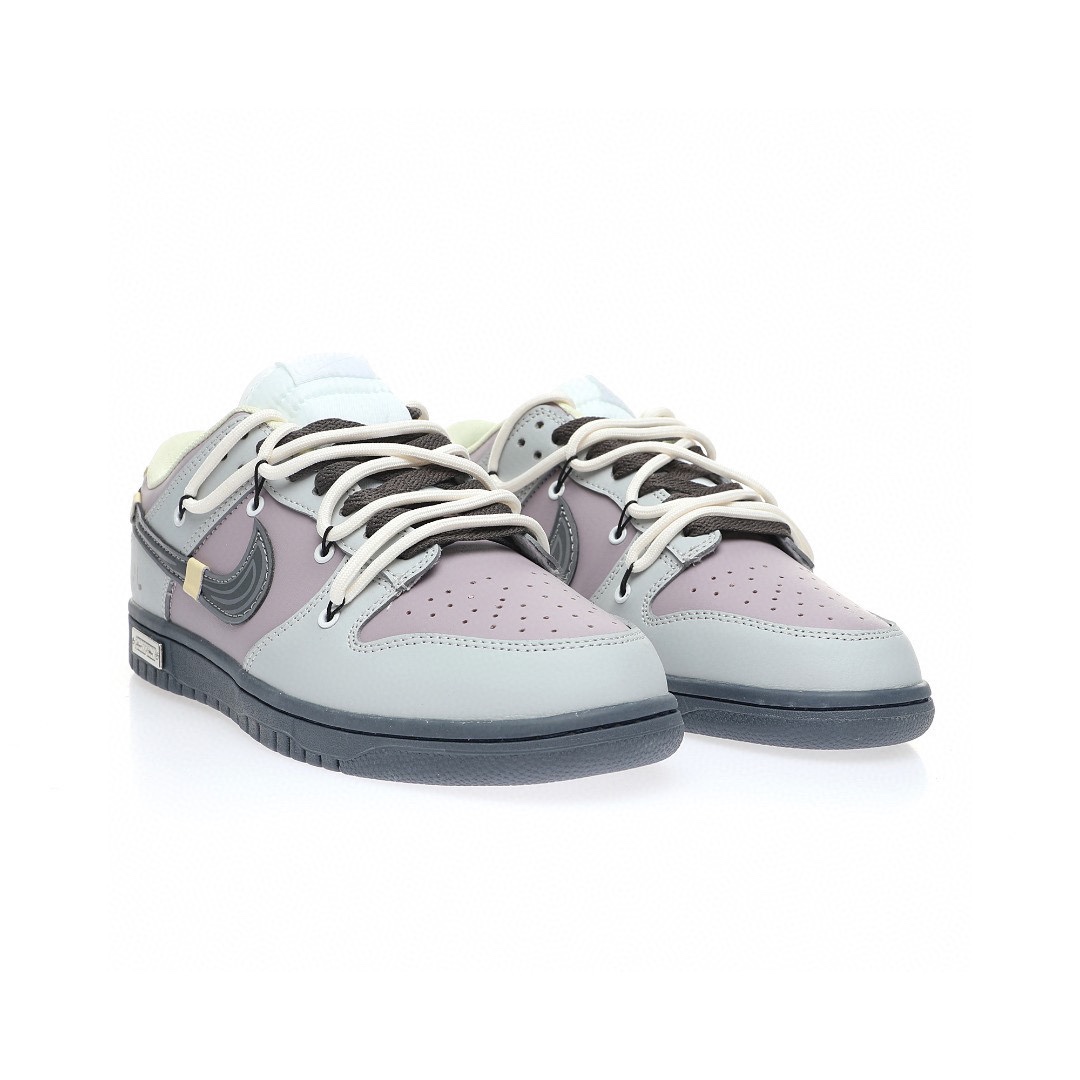 Dunk Low “水泥灰香紫塗鴉綁繩”