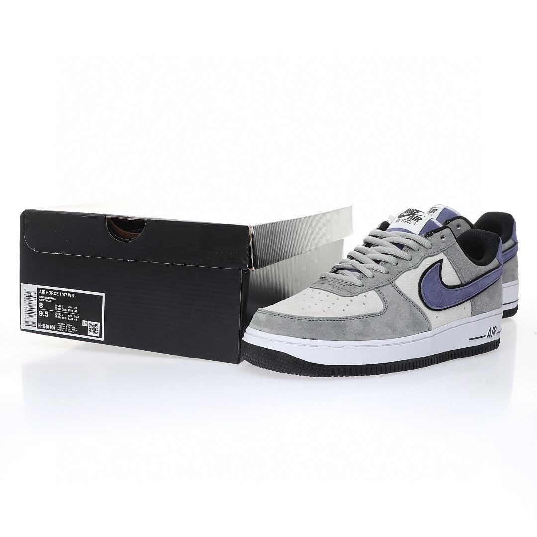 Nike Air Force 1 “麂皮樹灰黑紫鉤”