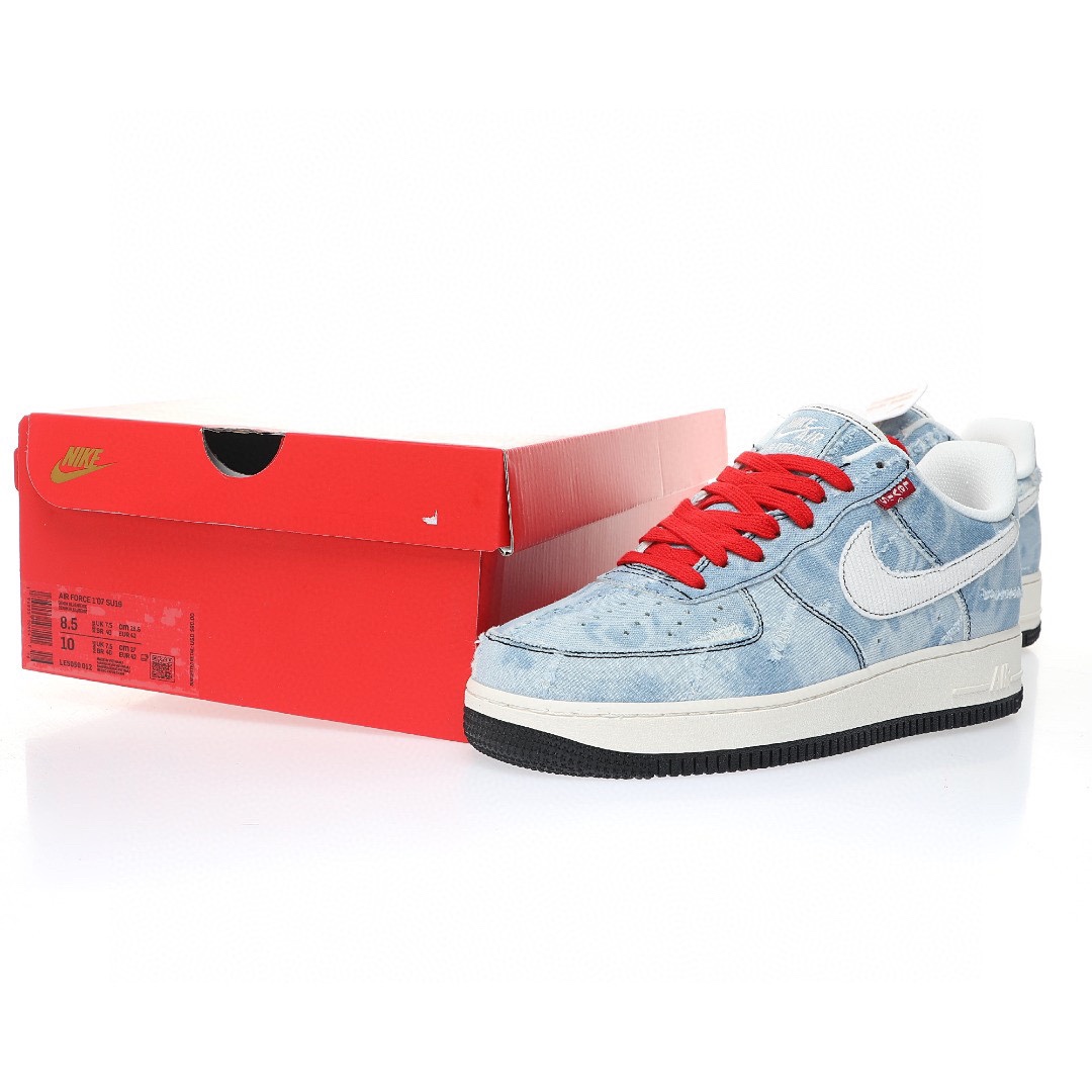 Nike Air Force 1 「水洗淺藍白磨破牛仔布」