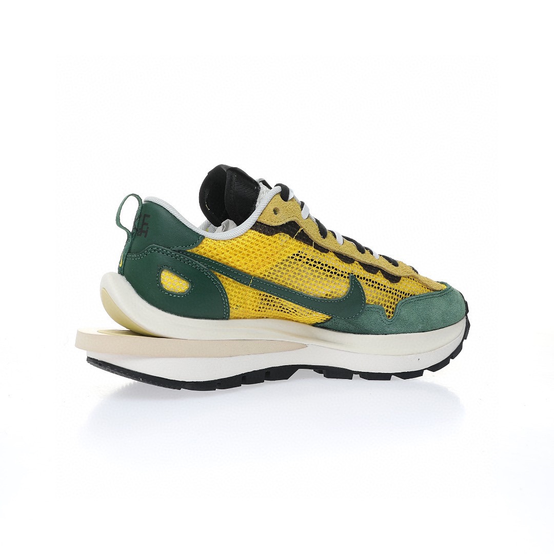 Sacai x Nike VaporWaffle 3.0"Tour Yellow"系列改良馬拉松變形解構前衛設計五層底休閒運動慢跑鞋「透吸深綠黃白大重疊雙鈎子」