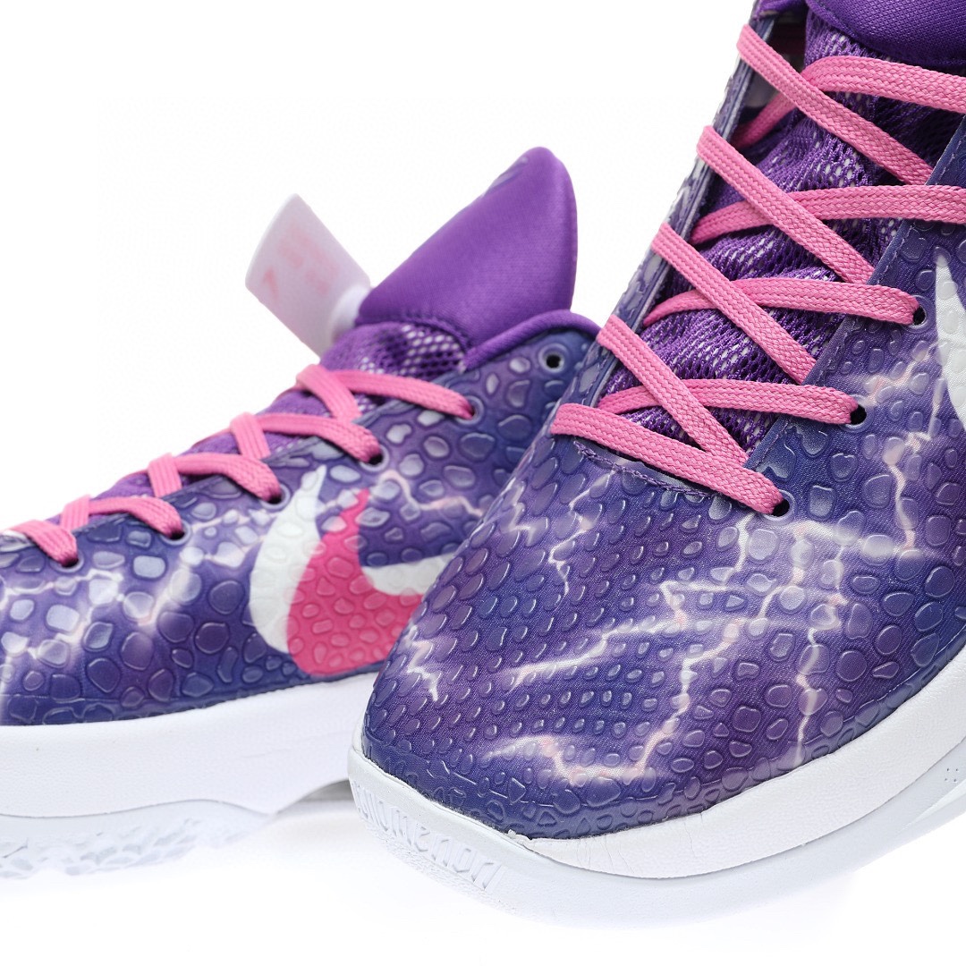 Nike Zoom Kobe 6 Protro VI"KAY YOW"ZK6科比六代低幫運動籃球鞋「慈善乳腺癌深紫粉白雙鈎」