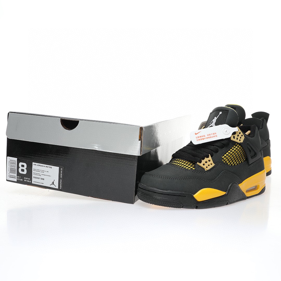 Nike Air Jordan 4 Retro OG"Thunder OG黑黃雷公雷神
