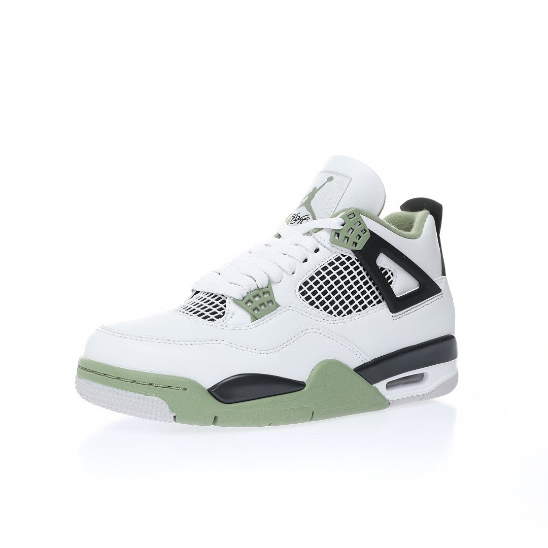 Nike Wmns Air Jordan 4 Retro"Oil Green/Seafoam 白黑綠鼠尾草