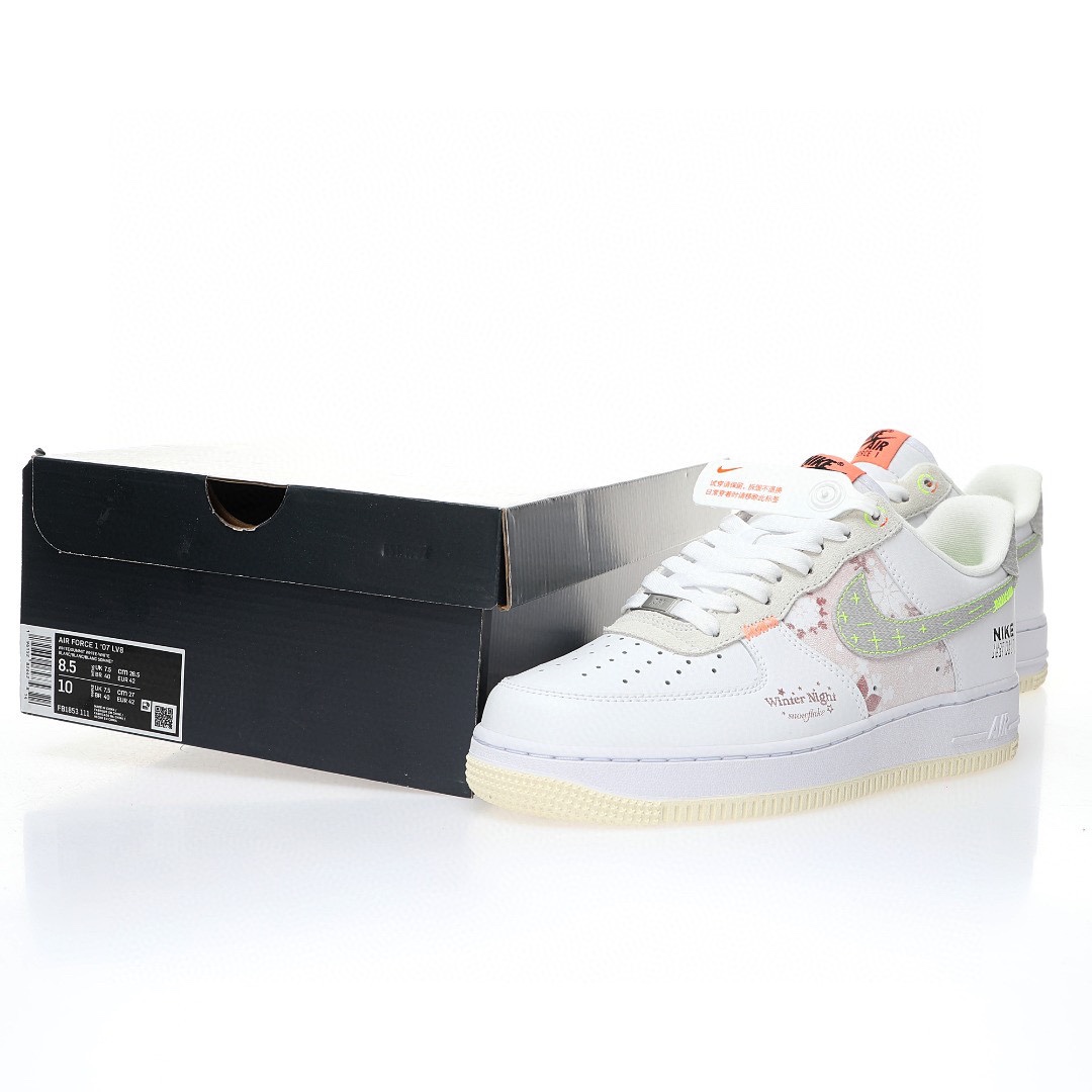 Nike Air Force 1 白灰雪中花語粉嫩
