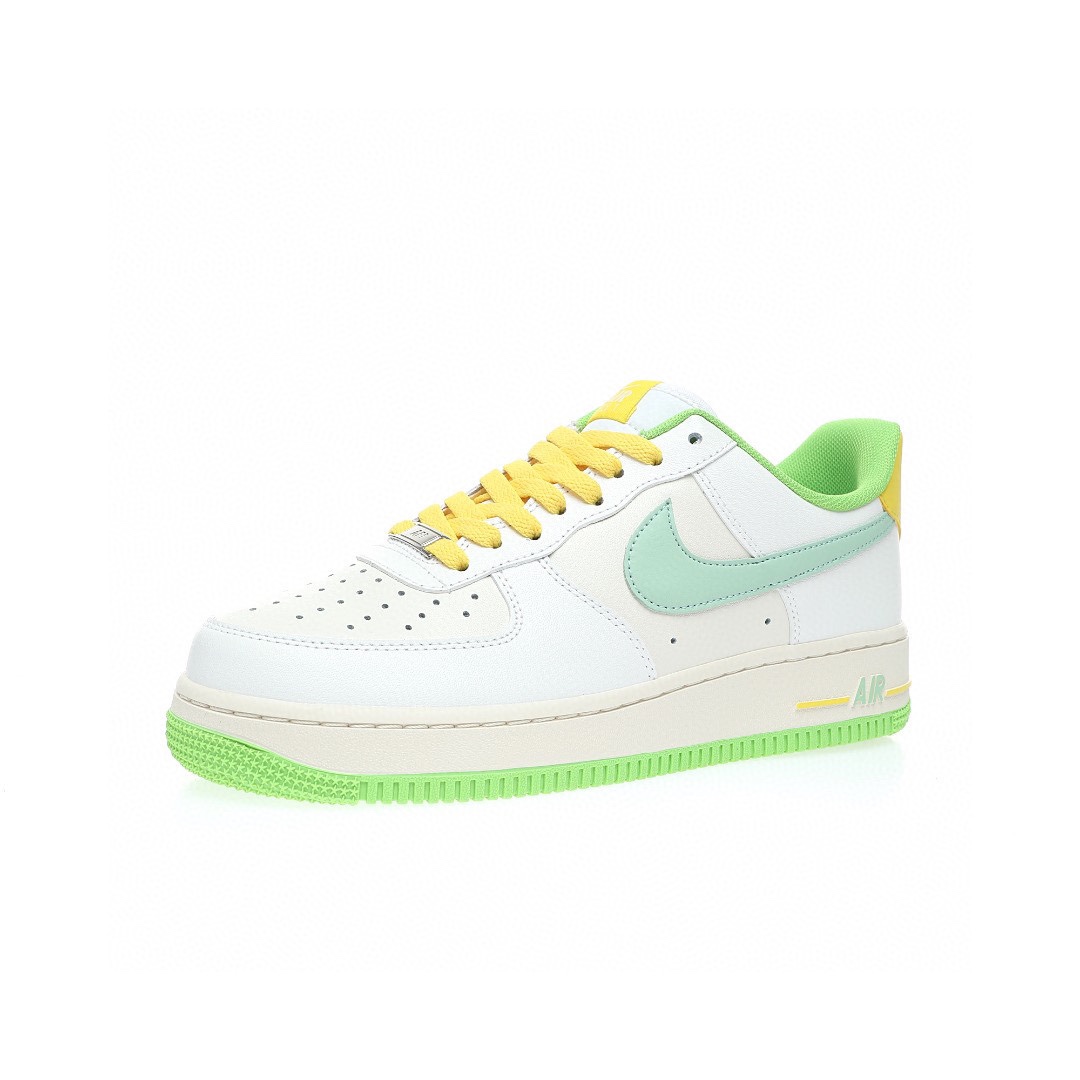 Nike Air Force 1 “皮革米白青綠黃”