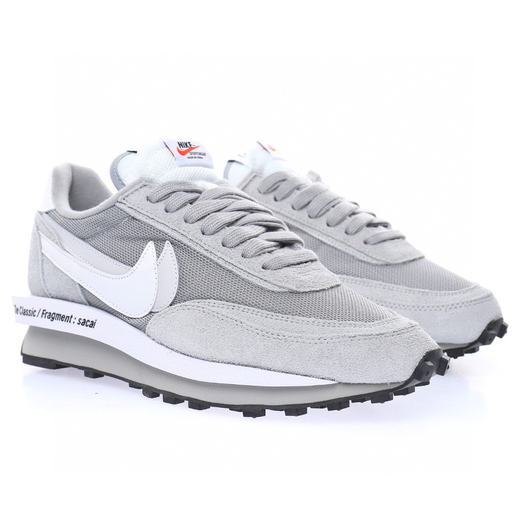 Fragment Design x Sacai x Nike LDWaffle"Wolf Grey"翻毛閃電元祖灰白雙鈎子