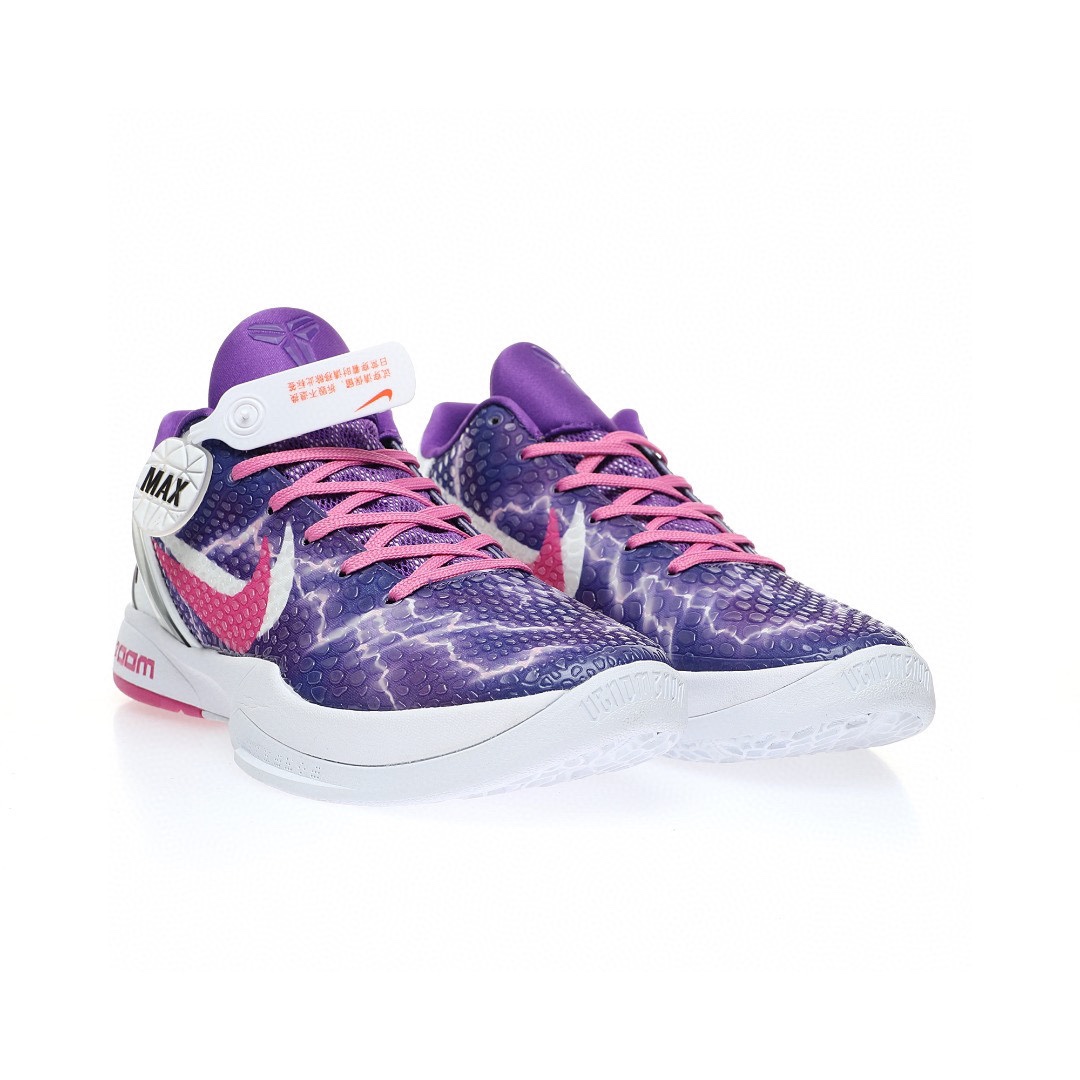 Nike Zoom Kobe 6 Protro VI"KAY YOW"ZK6科比六代低幫運動籃球鞋「慈善乳腺癌深紫粉白雙鈎」