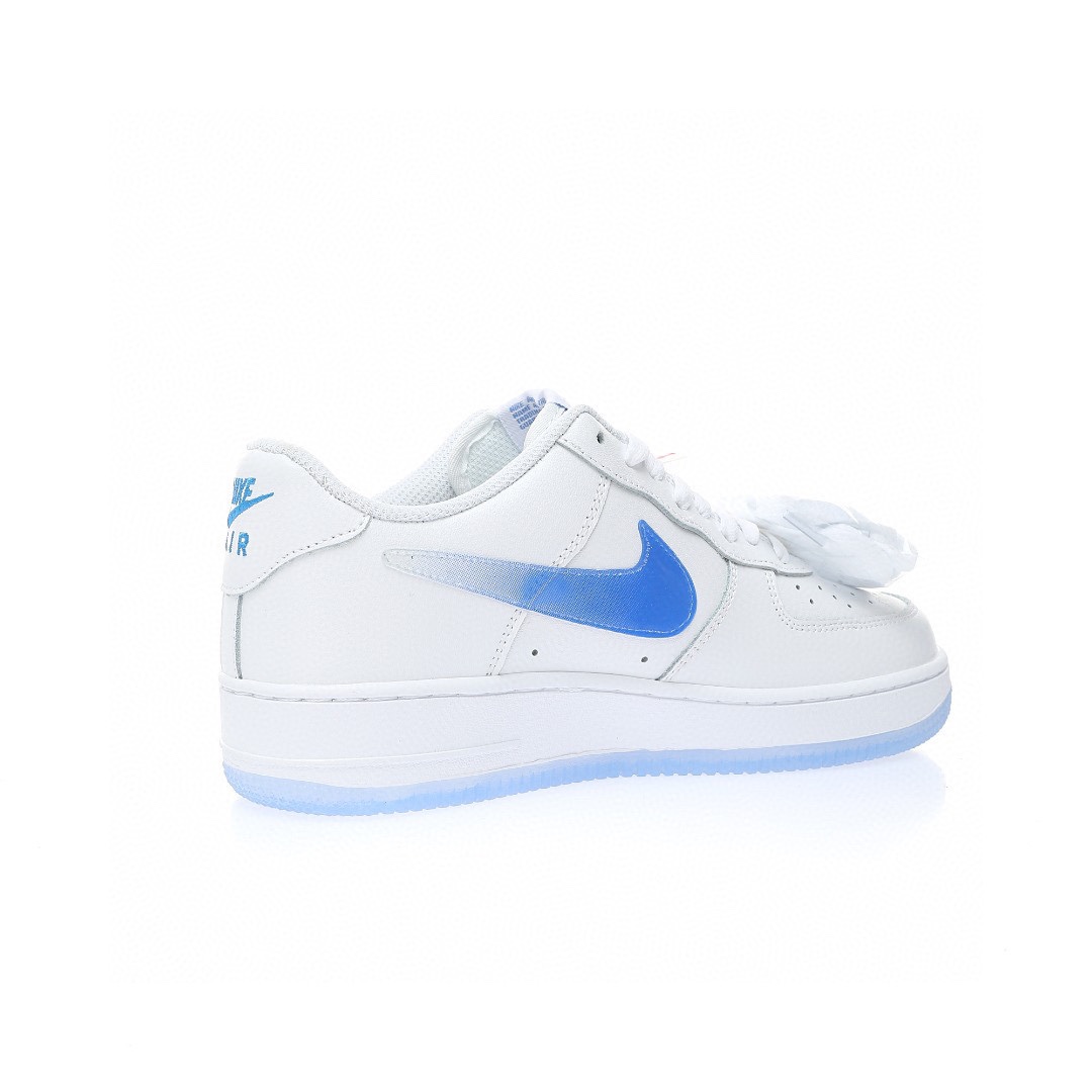 Nike By You Air Force 1 皮革白冰藍漸變鈎子」