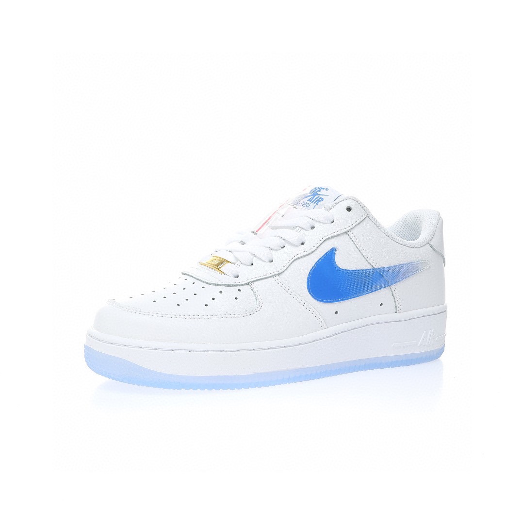 Nike By You Air Force 1 皮革白冰藍漸變鈎子」