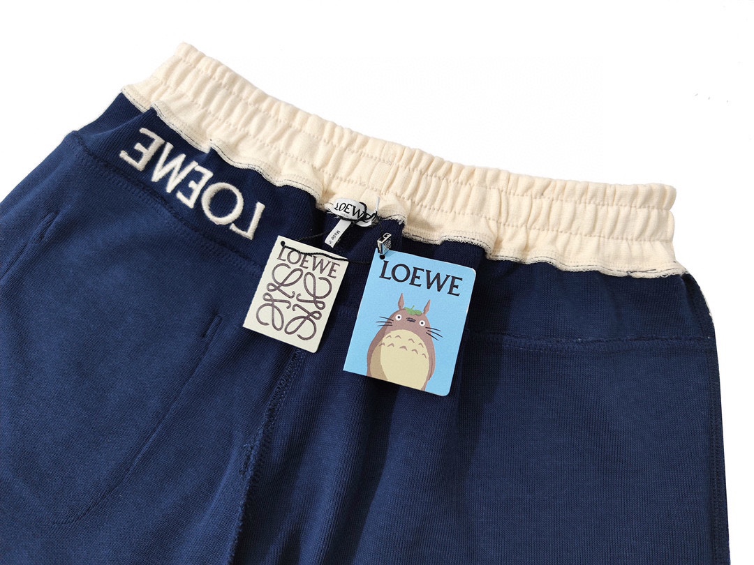 LOEWE罗意威大口袋龙猫拼色刺绣短裤「女」