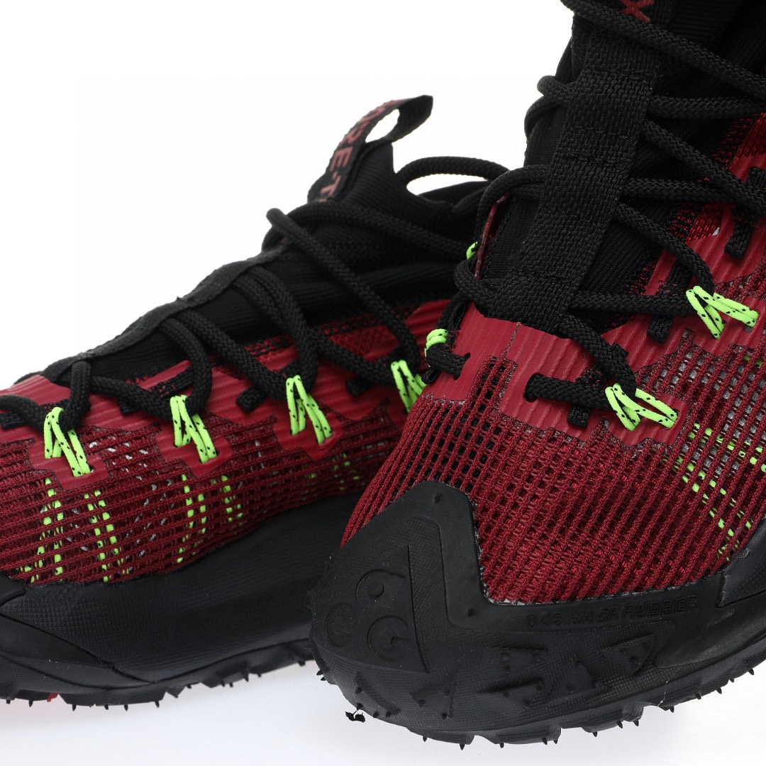 NIKE ACG Mountain Fly GTX SE Mid"Black/Wine Red/Volt"ACG山脈2代系列中幫戶外登山越跑徒步休閒運動鞋「網布黑酒紅螢光綠」