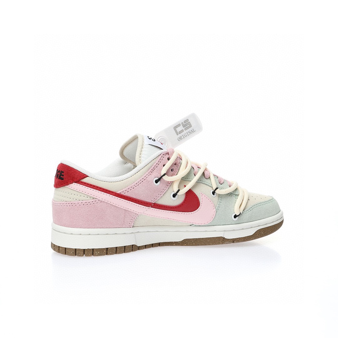 Dunk Low 翻毛淺灰粉紅雙鈎兔子