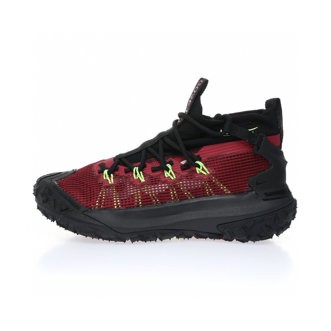NIKE ACG Mountain Fly GTX SE Mid"Black/Wine Red/Volt"ACG山脈2代系列中幫戶外登山越跑徒步休閒運動鞋「網布黑酒紅螢光綠」