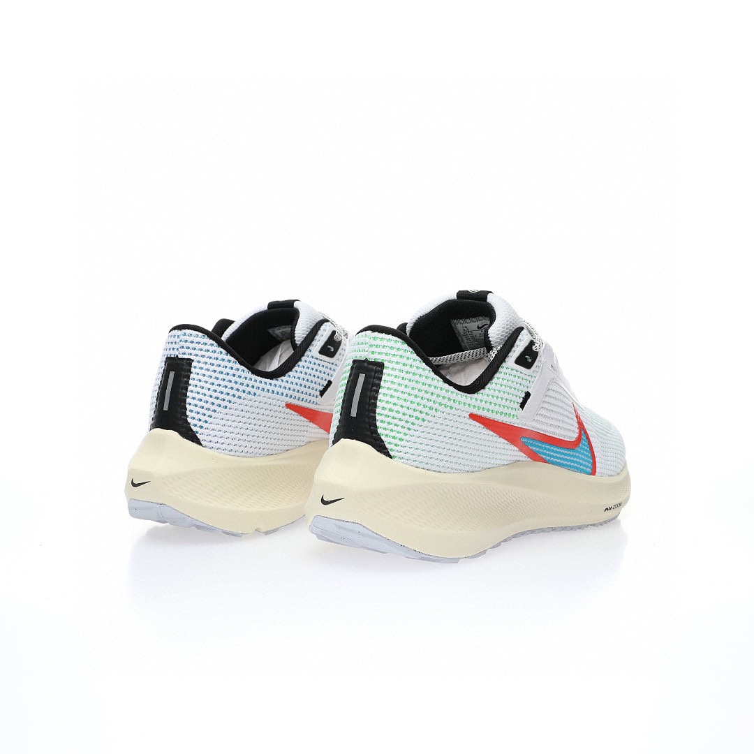 Nike Air Zoom Pegasus 40 Wide"White/Color"40代超級飛馬渦輪增壓馬拉松休閒運動慢跑鞋「網織白黑彩色鴛鴦鈎子」