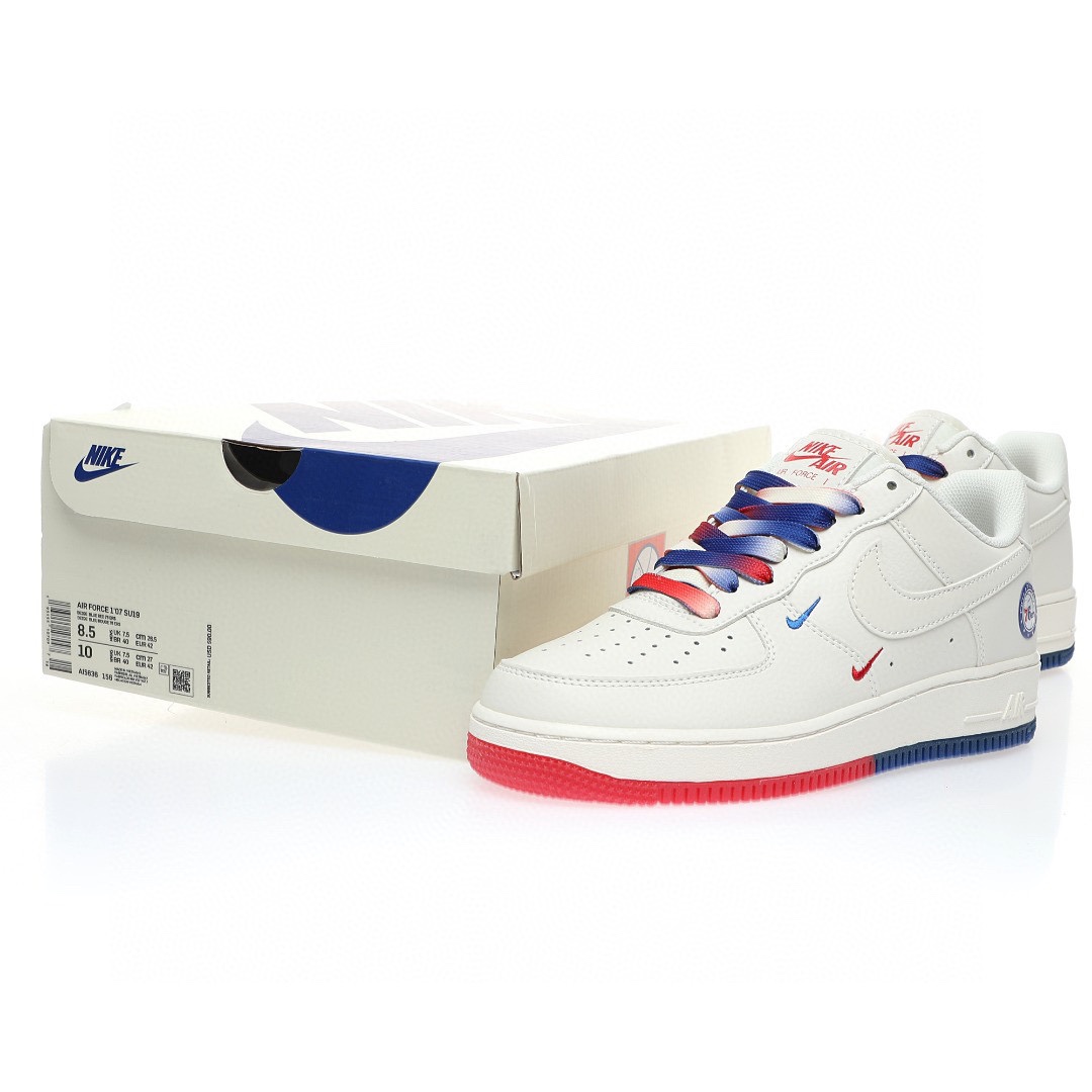 Nike Air Force 1 「76人米白深藍紅迷你雙鈎子」