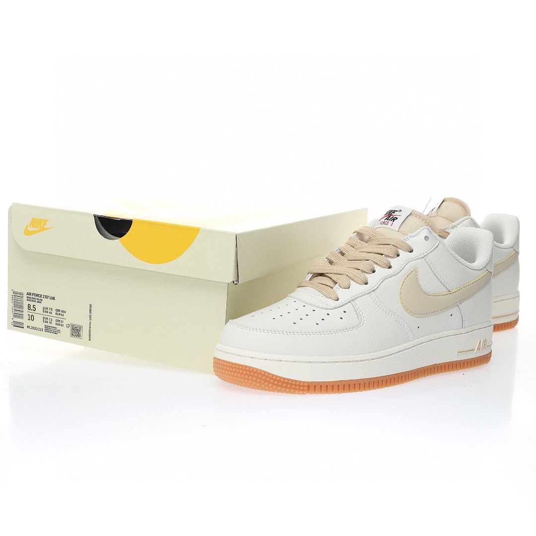 Nike Air Force 1 “皮革奶白奶油黃生膠底”