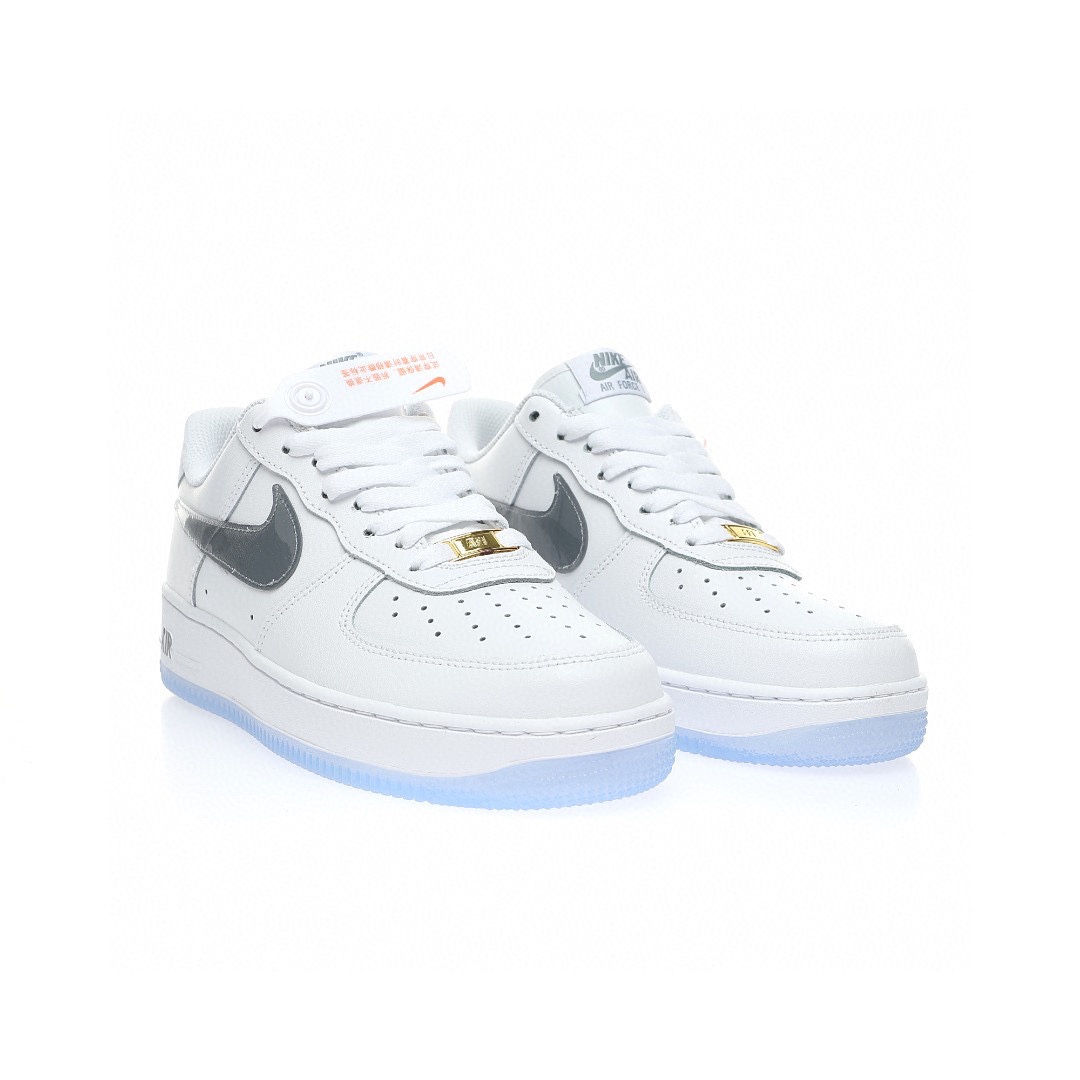 Nike Air Force 1 “皮革白深灰漸變鉤子”